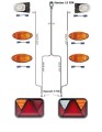 LED-Rückleuchten Set mit 5 Meter Kabelbaum und Umrissleuchten