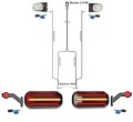 Led Rückleuchten Set dynamische Blinker mit 7 Meter Kabelbaum 13 polig