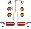Led Rückleuchten Set Laufblinker 7M Kabelabum 13PIN Umrissleuchten