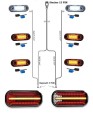 LED Rückleuchten Set Laufblinker 9 Meter Kabelbaum 13 polig