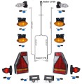 LED-Rückleuchten Pferdeanhänger Beleuchtung Trailer Earpoint 7 Meter Kabelbaum 13 polig