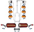 Led Rückleuchten Set Laufblinker 9 Meter Kabelbaum 13 polig