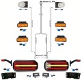 Led Anhängerbeleuchtung mit Laufblinker + 7 Meter Kabelbaum polig