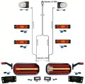 Led Anhängerbeleuchtung mit Laufblinker + 7 Meter Kabelbaum polig