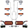 Led Anhängerbeleuchtung mit Laufblinker + 7 Meter Kabelbaum polig