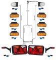 Led Rückleuchten Set mit Canbus Bajonett 6PIN + 7 Meter Kabelabum 13 polig