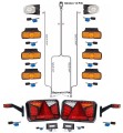 Led Rückleuchten Set mit Canbus Bajonett 6PIN + 7 Meter Kabelabum 13 polig