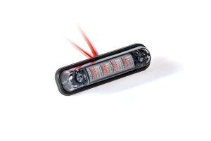 LED-Umrissleuchte 12-36V, rot, DARK Version mit einem 0,15 m langen elektrischen Kabelbaum