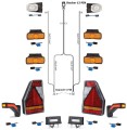 LED-Rückleuchten Pferdeanhänger Beleuchtung Trailer Earpoint 5 Meter Kabelbaum 13 polig