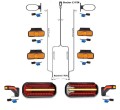 Led Rückleuchten Set mit dynamischen Blinkern + 5 Meter Kabelbaum