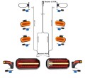 Led Rückleuchten Set mit dynamischen Blinkern + 7 Meter Kabelbaum