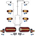 LED Rückleuchten Set Laufblinker 7 Meter Kabelbaum 13 polig