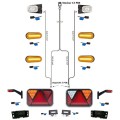 Led Rückleuchten Set Anhänger mit Canbus 7m Kabelbaum 13 polig Umrissleuchten-SET
