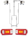 Neon LED-Rückleuchten Set mit den vordern Umrissleuchten und 5 Meter Kabelbaum